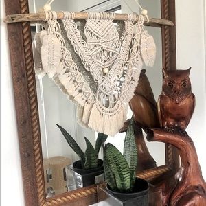 Hand made Macrame on driftwood